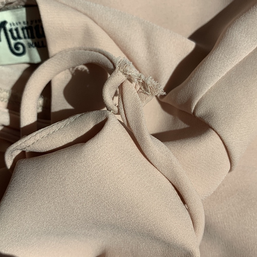 SHOW Me Your Mumu Blush Pink Calypso Ruffle Strappy Bridesmaid Dress Gown Small - Picture 10 of 12